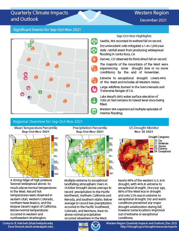 Quarterly Climate Impacts And Outlook For The Western Region December 2021 0460